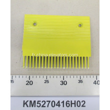 Peigne en aluminium jaune pour les escalators KONE KM5270416H02